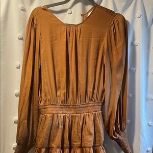 Vestique Long Sleeve Brown Dress